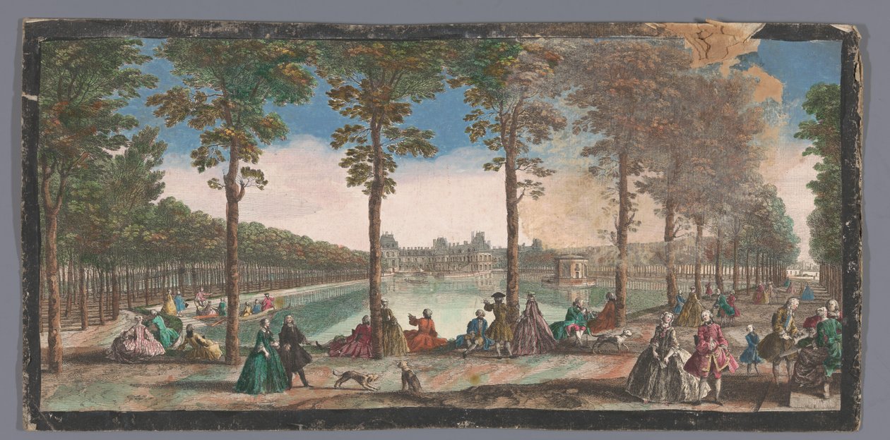 Kilátás a tóra a Palais de Fontainebleau kertjéből Veüe de l