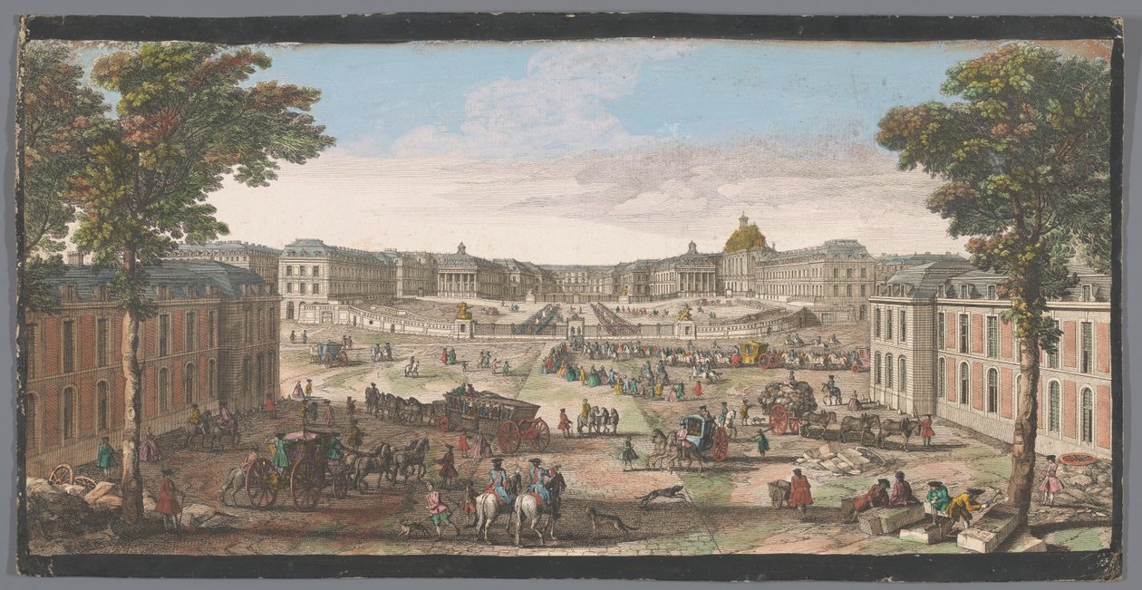 Kilátás a Versailles-i palota elejére Miscellaneous vues du Chateau de Versailles (cím a tárgyon) alkotó: Anonymous
