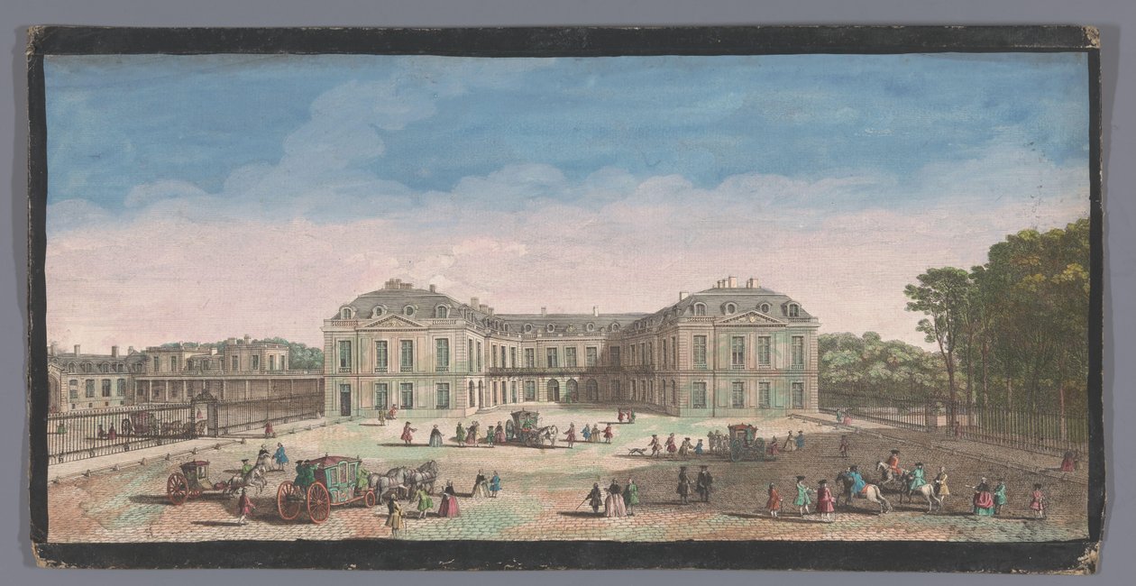 Gezicht op het Château de Choisy Kilátás a Choisy királyi házra az udvar felől (cím a tárgyon) alkotó: Anonymous