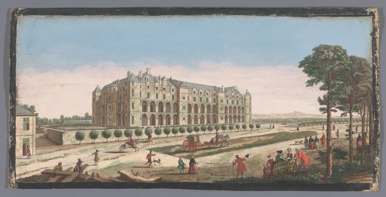 Kilátás a Château de Madridra Párizsban Vue du Chateau Royal de Madrid (cím a tárgyon) alkotó: Anonymous