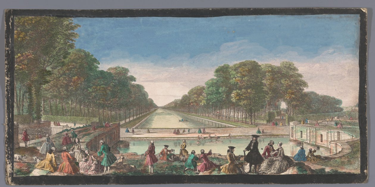 Kilátás a Canal Grandére a Palais de Fontainebleau kertjében Veüe du Canal, a Fontainebleau (cím a tárgyon) alkotó: Anonymous