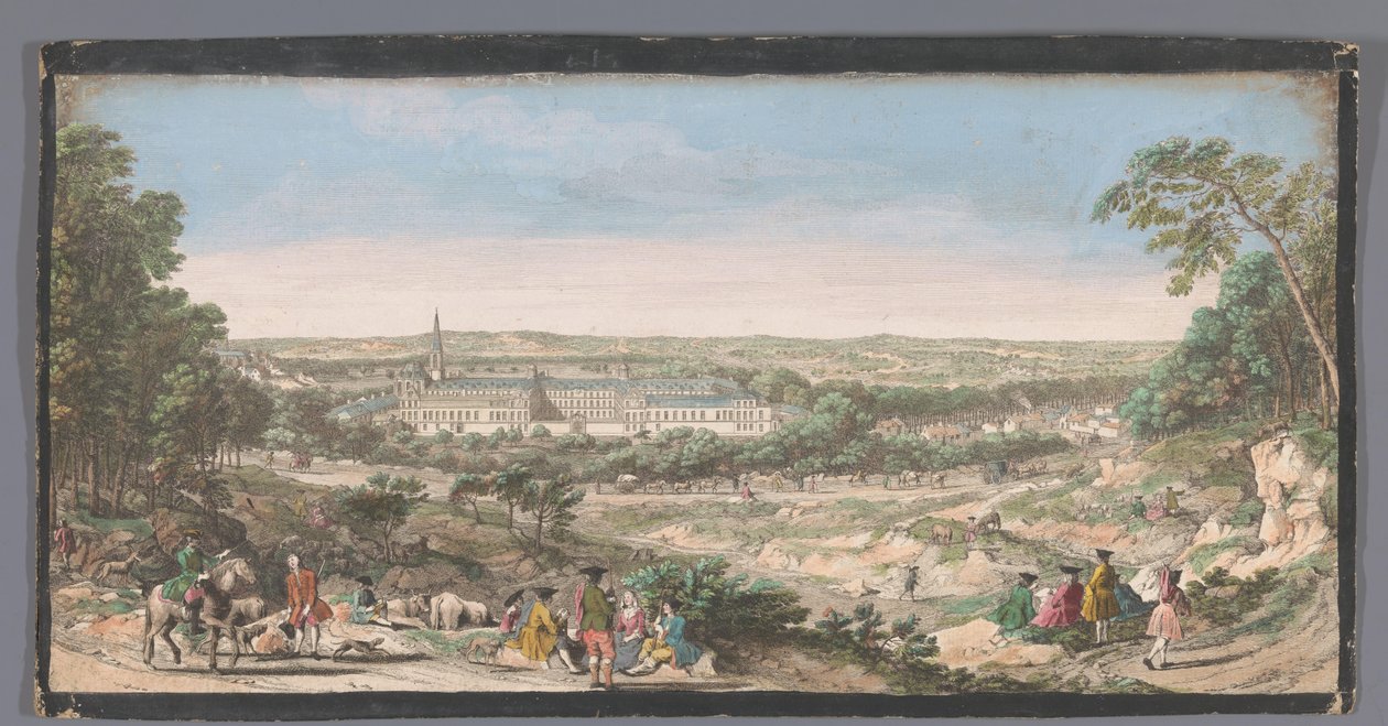 Gezicht op het Royal House of Saint-Louis te Saint-Cyr Kilátás a tájra és a St. Cir királyi házra (cím a tárgyon) alkotó: Anonymous
