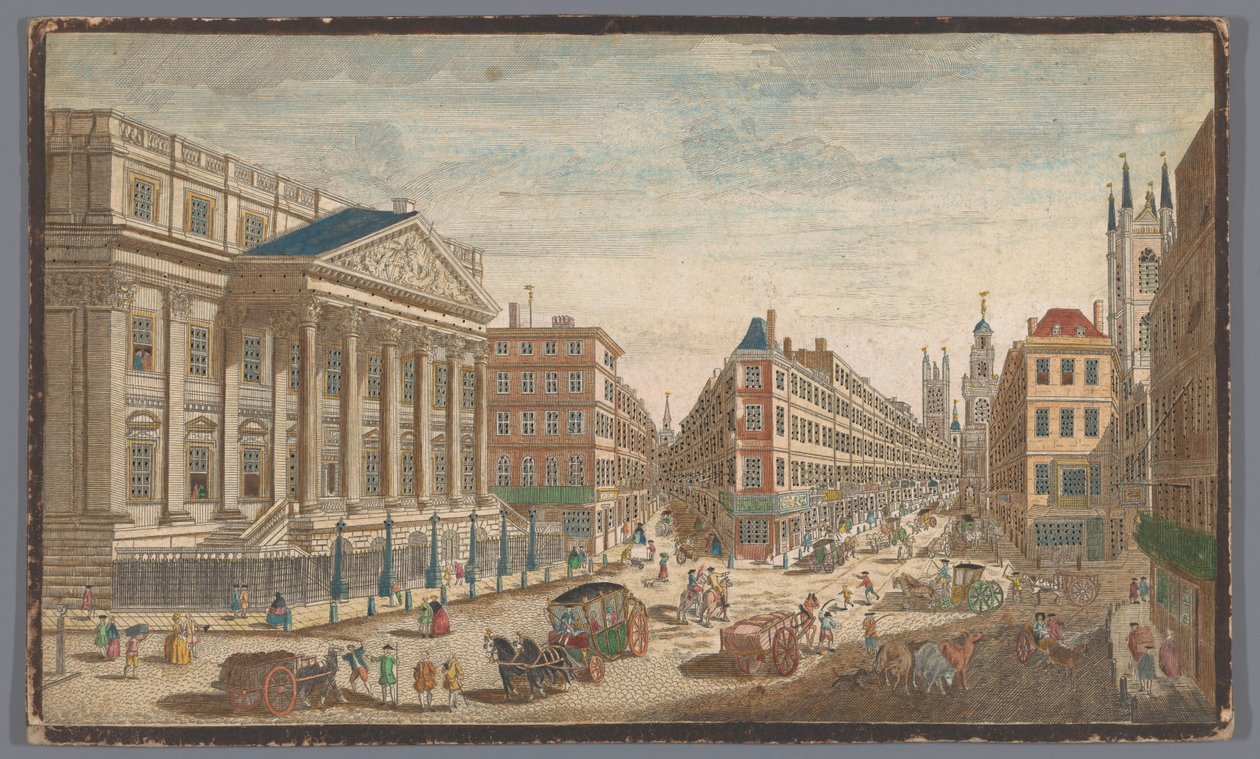 Kilátás a Mansion House-ra Londonban Kilátás a kastélyra (...) (cím az objektumon) alkotó: Anonymous
