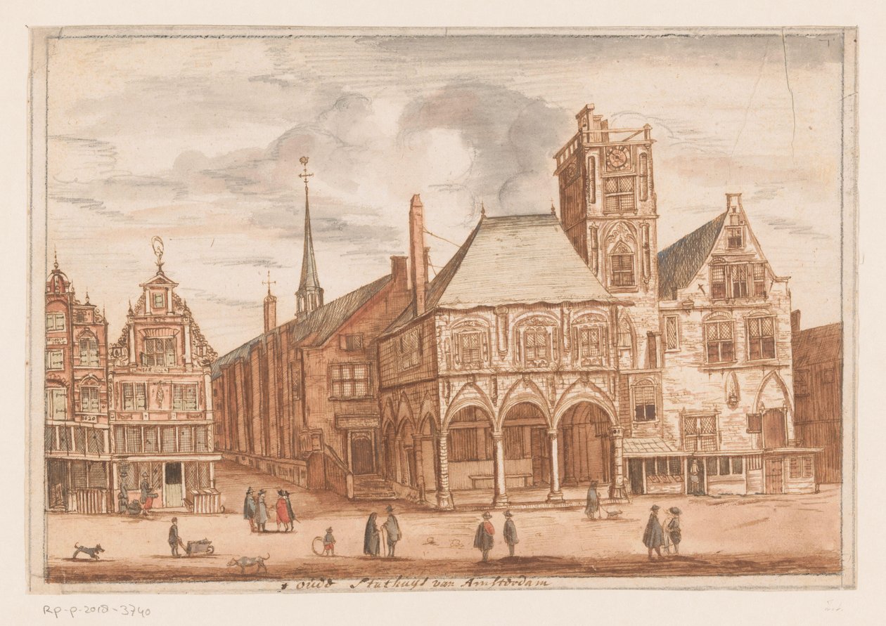 Kilátás a régi városházára Amszterdamban Old Stadhuys of Amsterdam (cím a tárgyon) alkotó: Anonymous