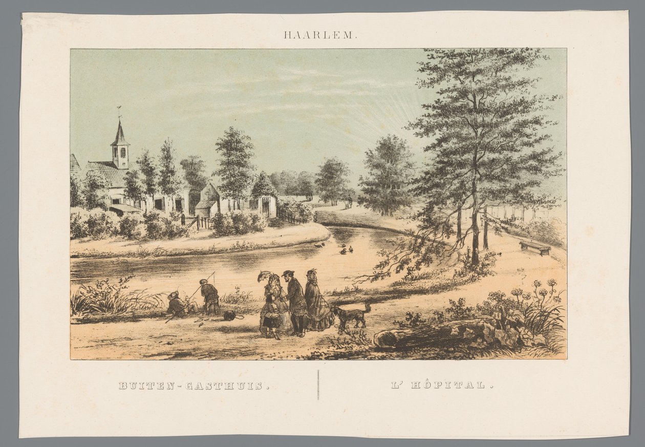 Kilátás az egykori Buitengasthuisra Haarlem közelében Haarlem: Buiten-Gasthuis / L