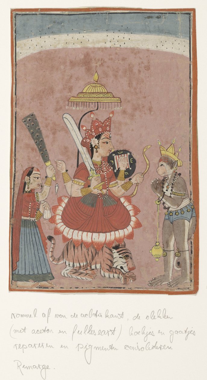 Durga és Hanuman istennő alkotó: Anonymous