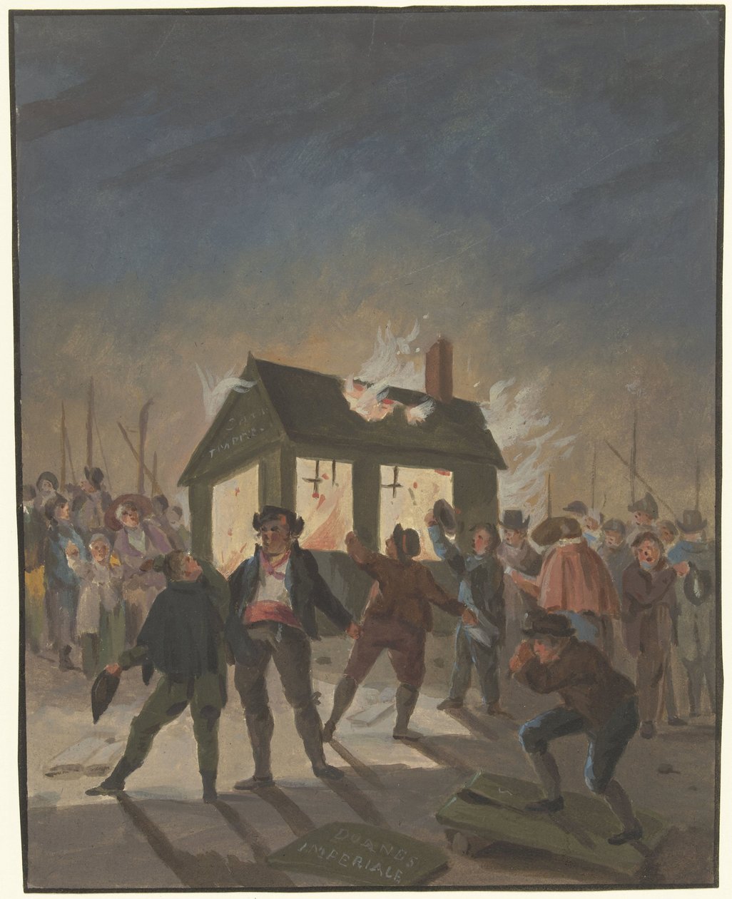 Az amszterdami vámházak felgyújtása 1813. november 15-én alkotó: Anonymous