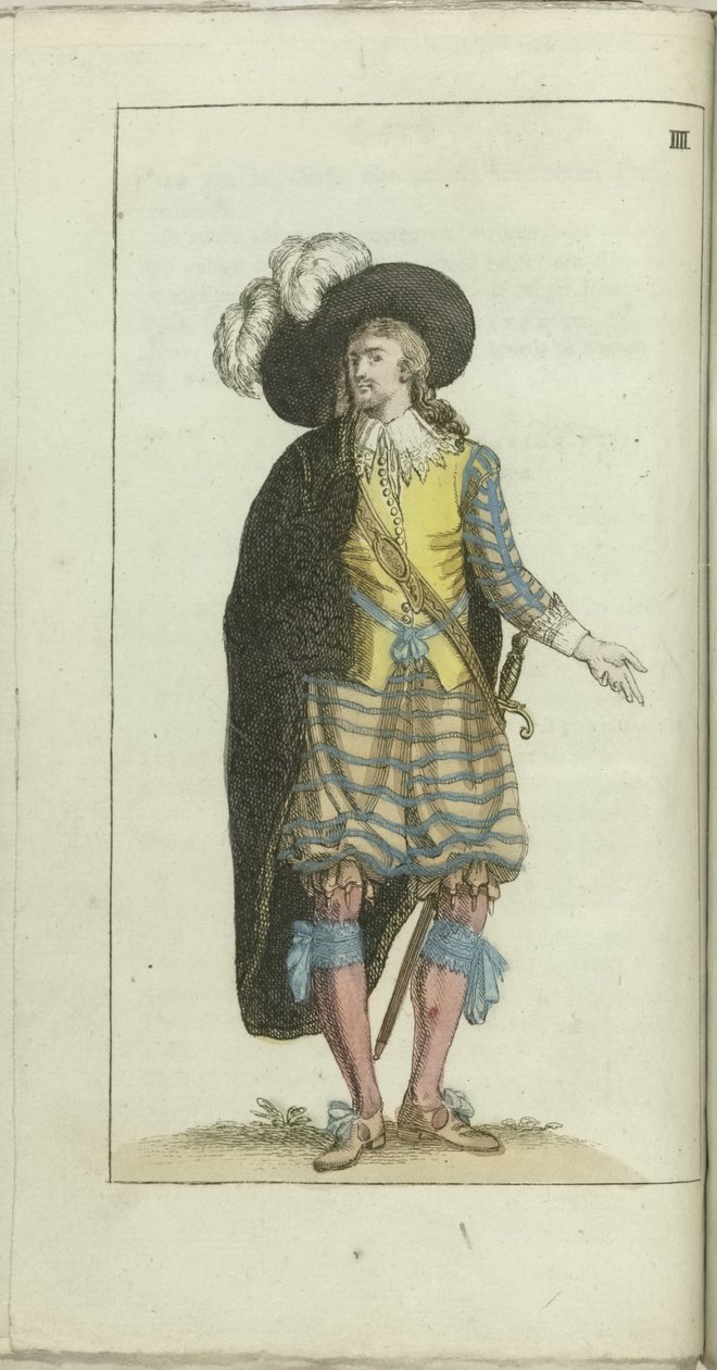 Divat és Ízlés kabinet 1791, pl. IIII: Egy Petit maitre 1600 korai feléből alkotó: Anonymous