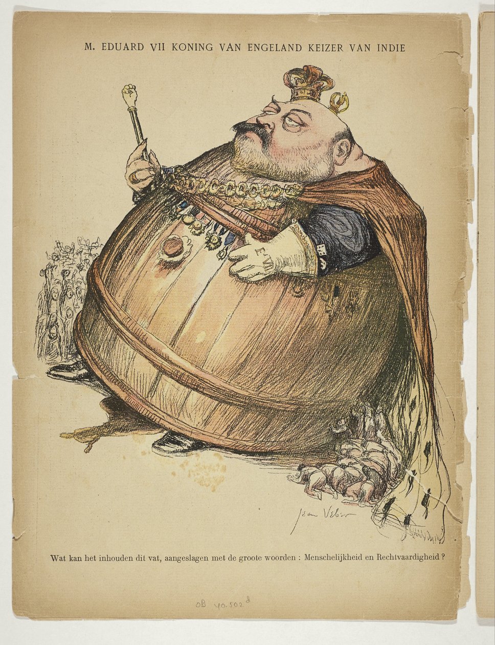 VII. Edward karikatúrája (az Egyesült Királyság királya) M. Eduard VII, angol király, India császára (cím a tárgyon) alkotó: Anonymous