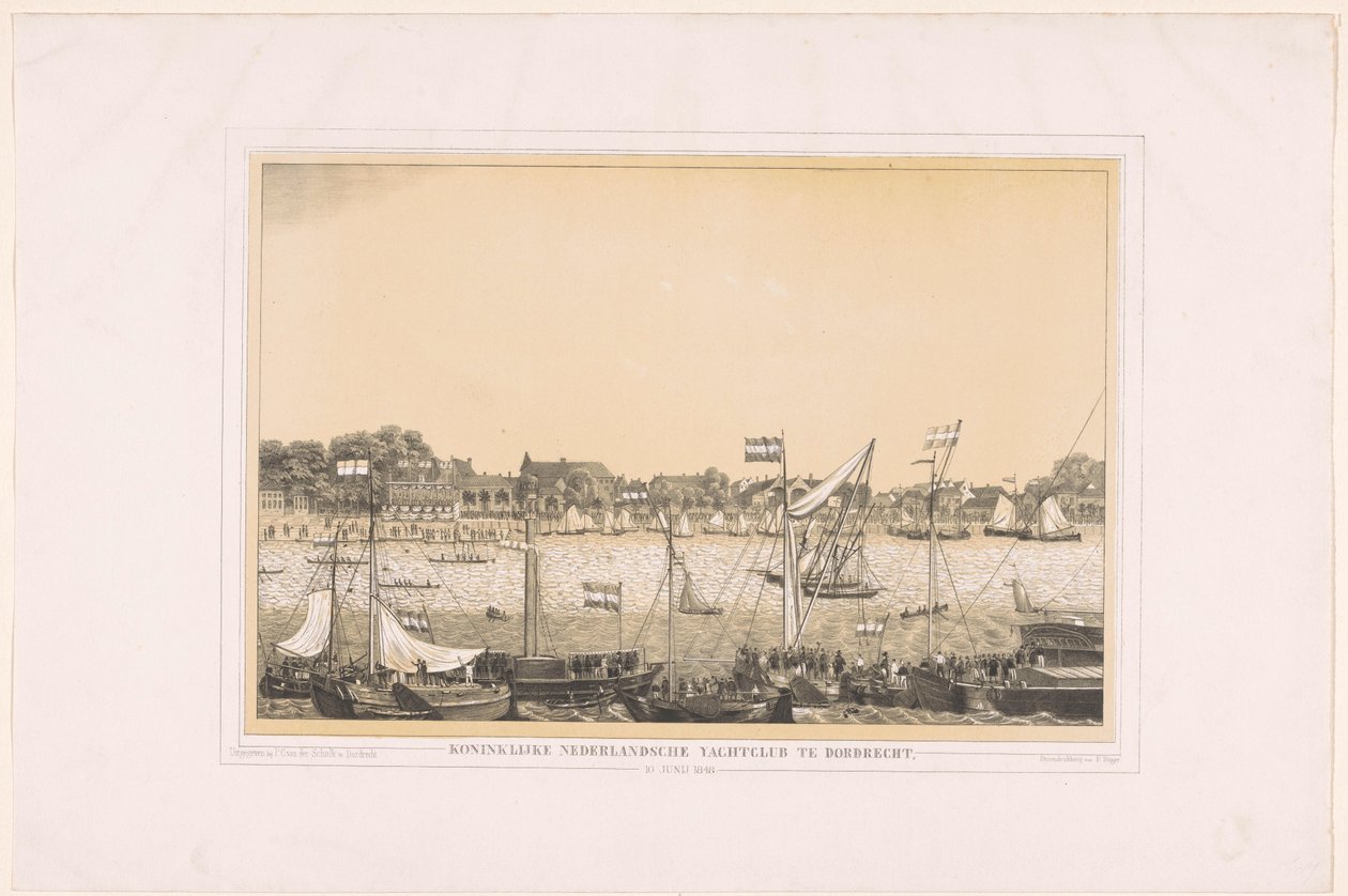 Királyi Holland Yacht Club Dordrechtben, 1848. június 10. (cím a tárgyon) alkotó: Anonymous