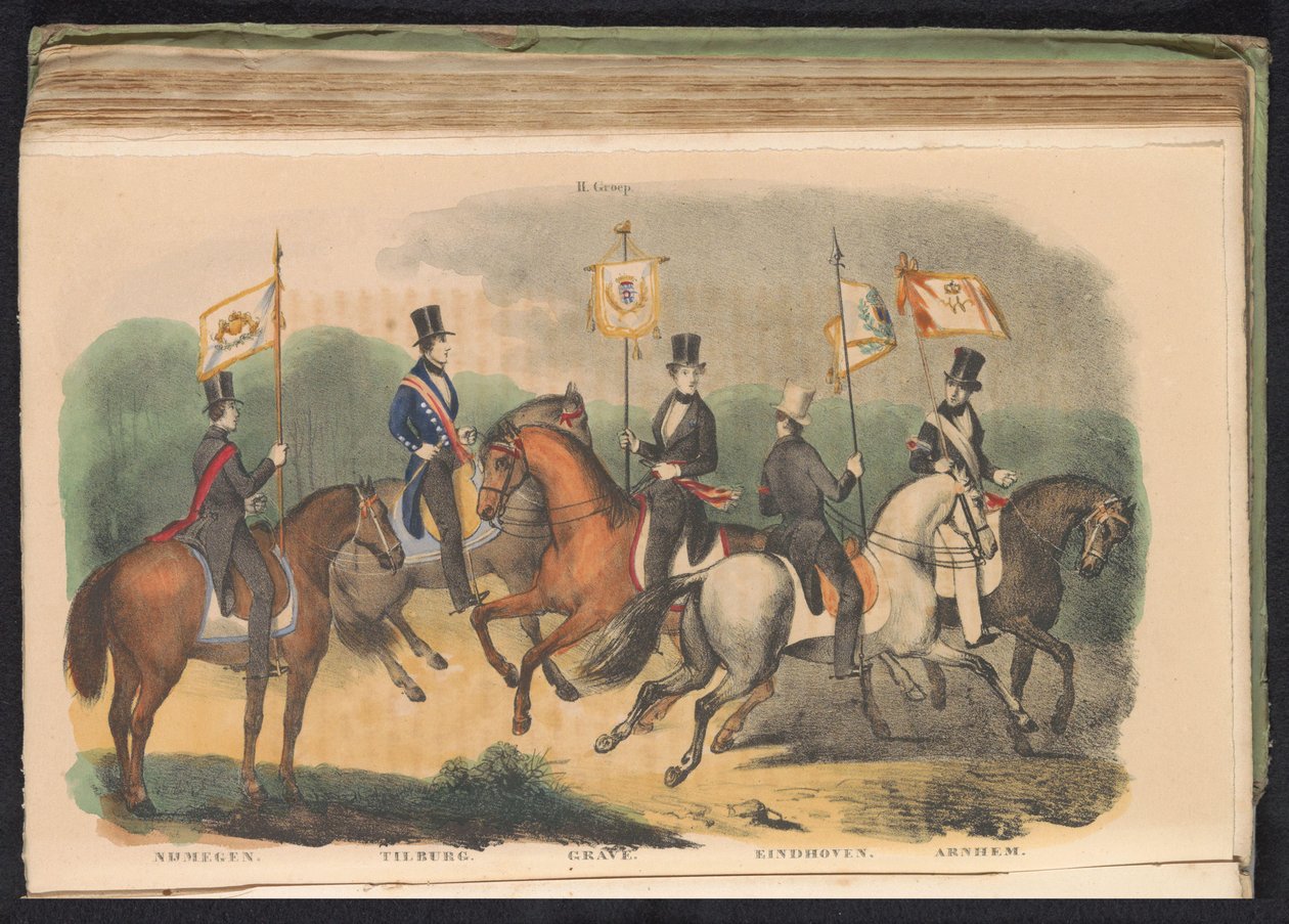 Nijmegen, Tilburg, Grave, Eindhoven és Arnhem díszőreinek jelmezei és zászlói, 1840-1842 II. Csoport (cím az objektumon) alkotó: Anonymous