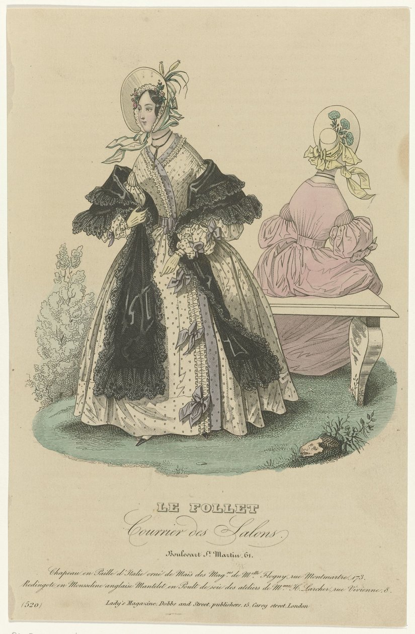 Le Follet, Courrier des Salons, kb. 1836, 520. sz.: Szalmakalap (...) alkotó: Anonymous