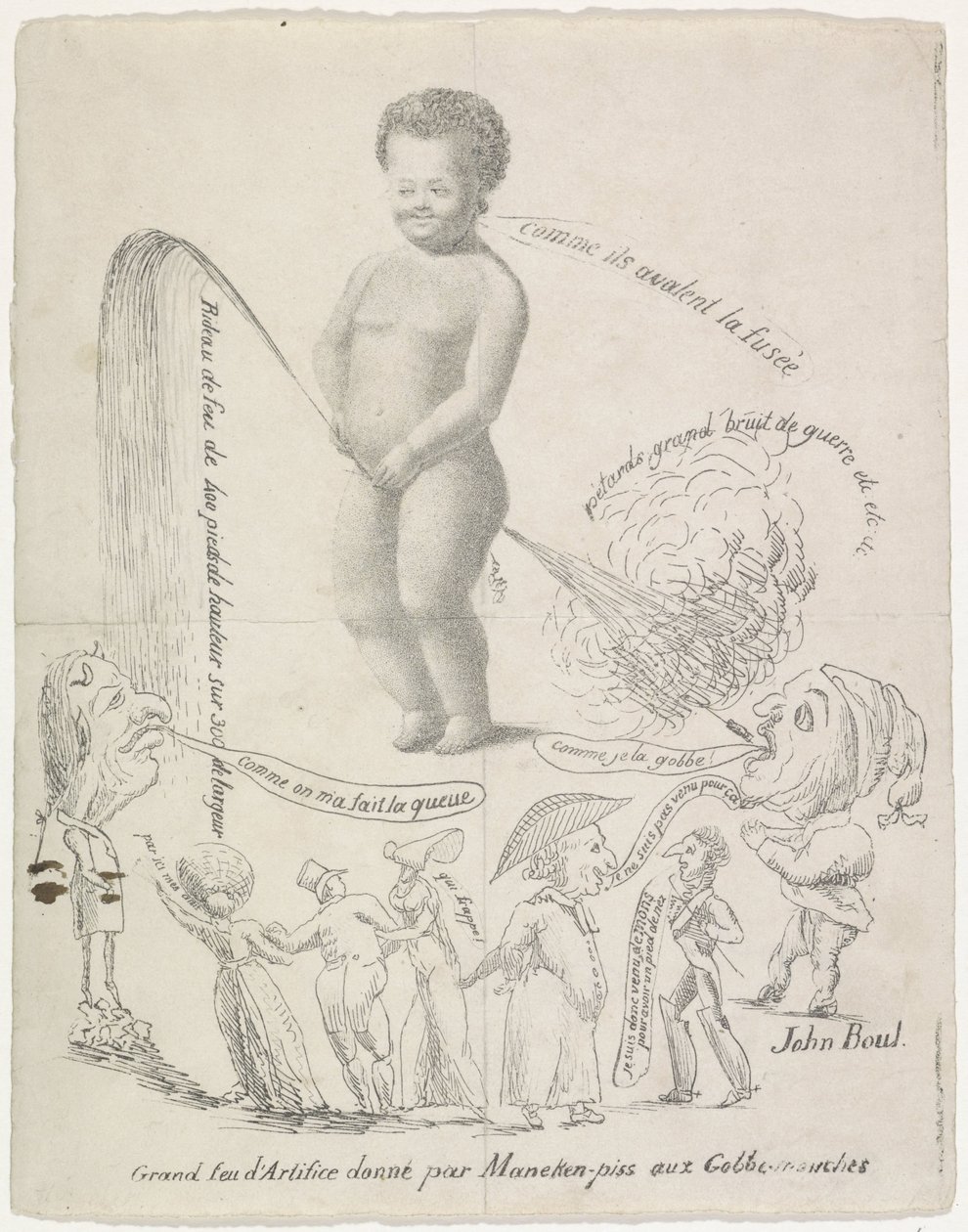A Manneken Pis tűzijátékot biztosít, 1820 Grand feu d