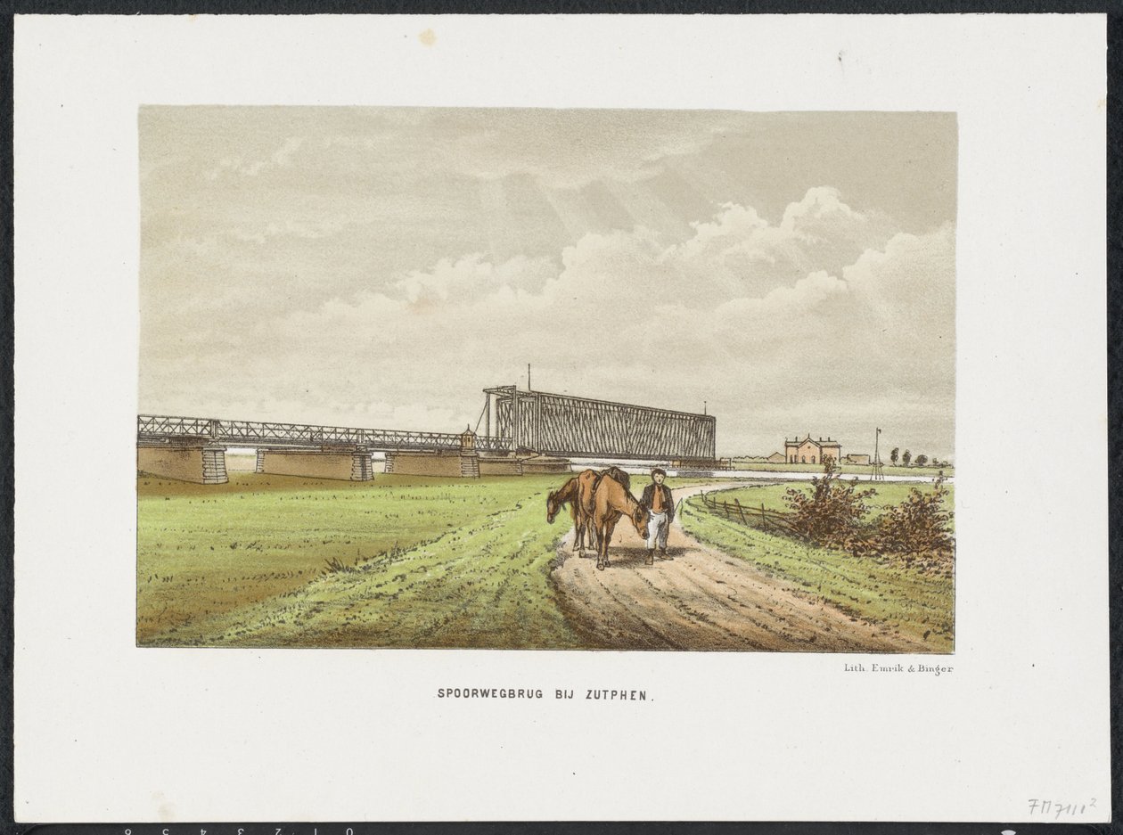 Régi IJssel híd Zutphen közelében, 1865 Vasúti híd Westervoortban (cím az objektumon) A fő vasúti hidak Hollandiában (sorozat címe) alkotó: Anonymous
