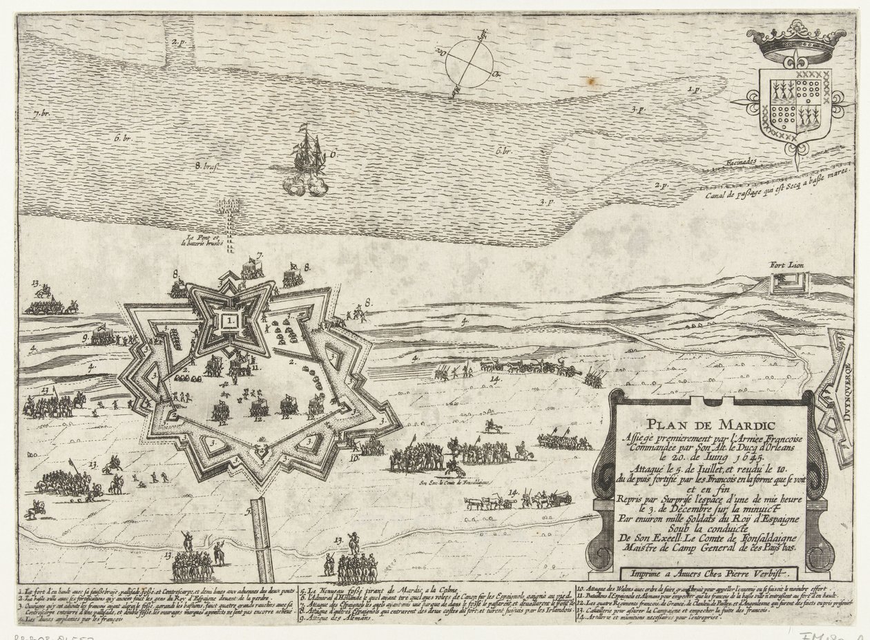 Fort Mardijk térképe, 1645 Tervezze meg a Mardicot (cím az objektumon) alkotó: Anonymous