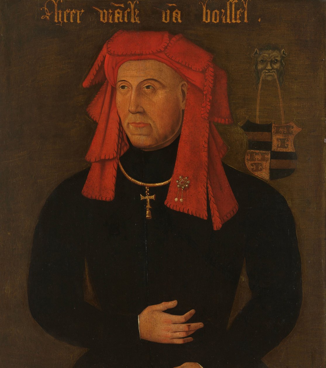 Frank van Borselen, Sint Maartensdijk urának és Hollandia Stadtholderének, a bajor Jacoba negyedik férjének, Hollandia és Zeeland grófnőjének (Jacqueline, Hainaut grófnője) portréja alkotó: Anonymous
