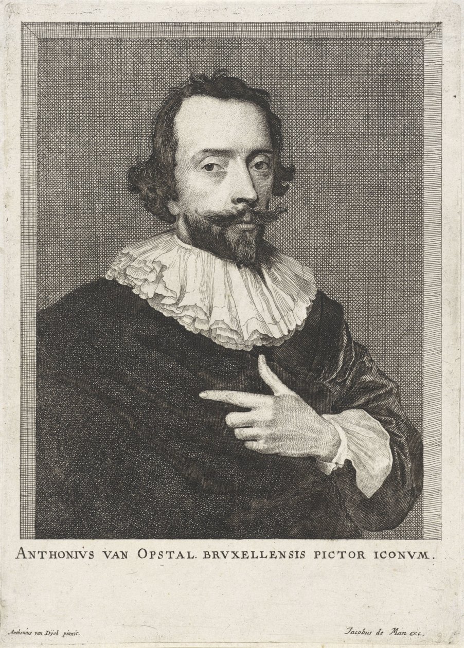Anton van Opstal portréja Anthonius van Opstal Bruxellensis pictor iconum (cím a tárgyon) alkotó: Anonymous