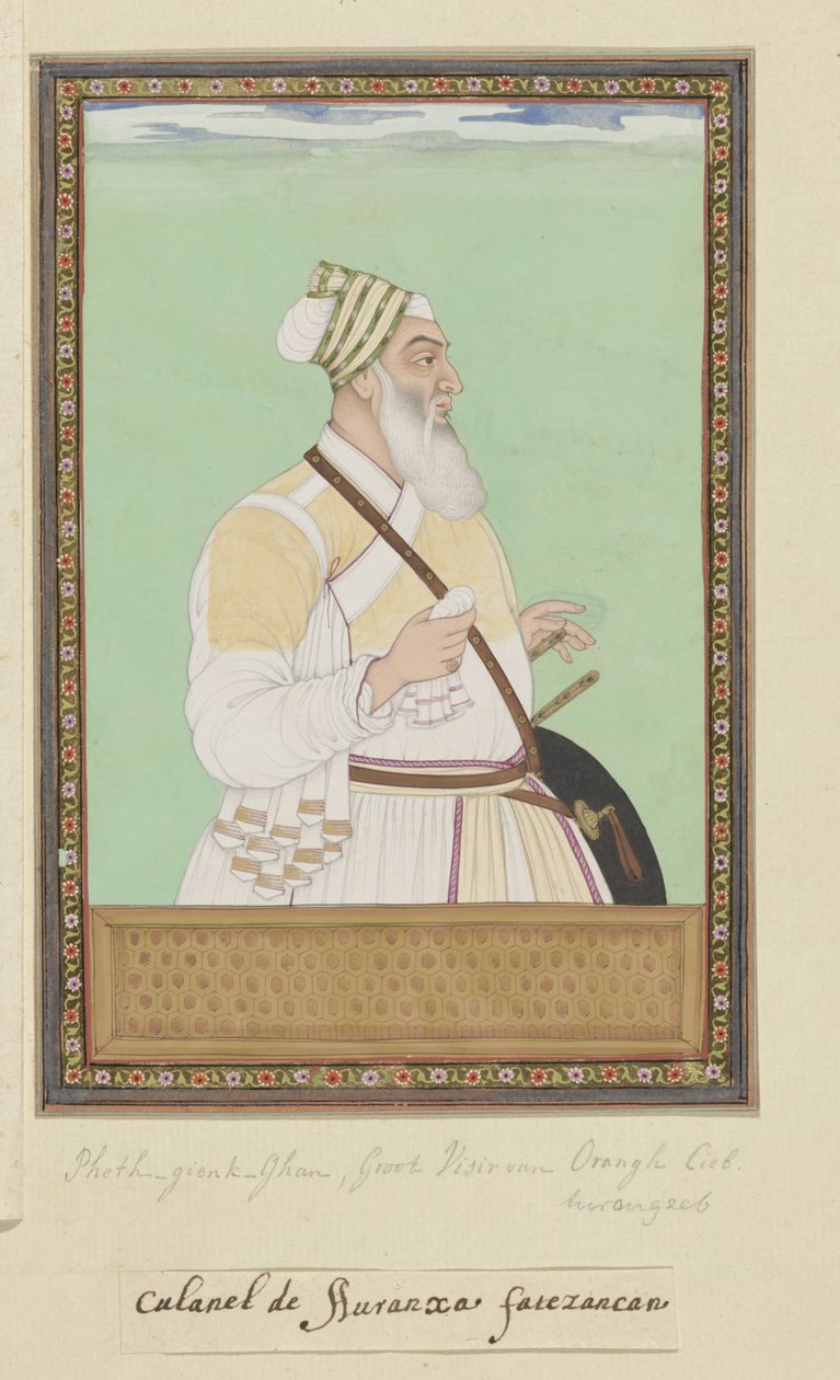 Fath Jang Khan, Aurangzeb nagyvezírének portréja alkotó: Anonymous