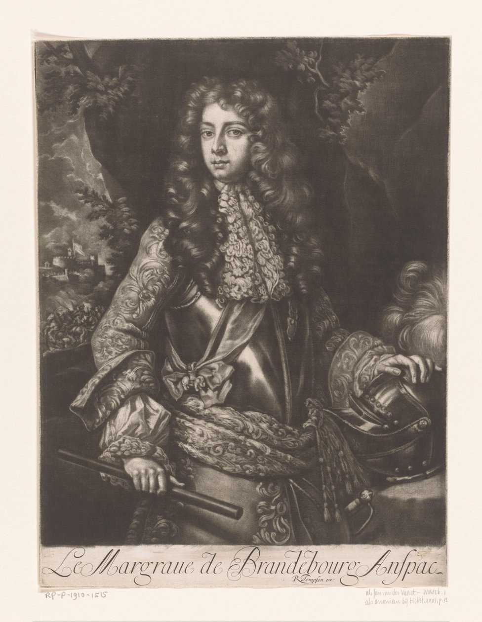 Brandenburg-Ansbach Johan Frederik portréja Le Margraue de Brandebourg Anspac (cím a tárgyon) alkotó: Anonymous