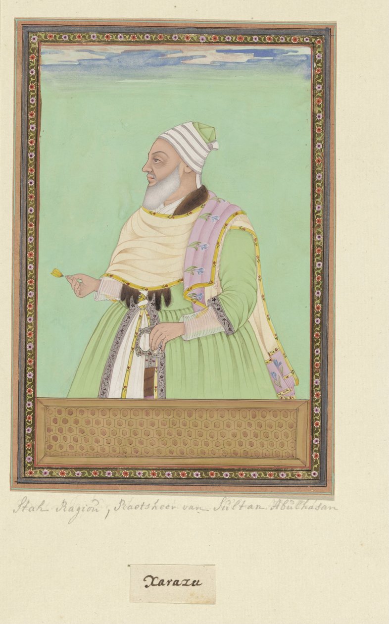 Shah Raju, Abul Hasan szultán spirituális igazgatójának (pir) portréja alkotó: Anonymous