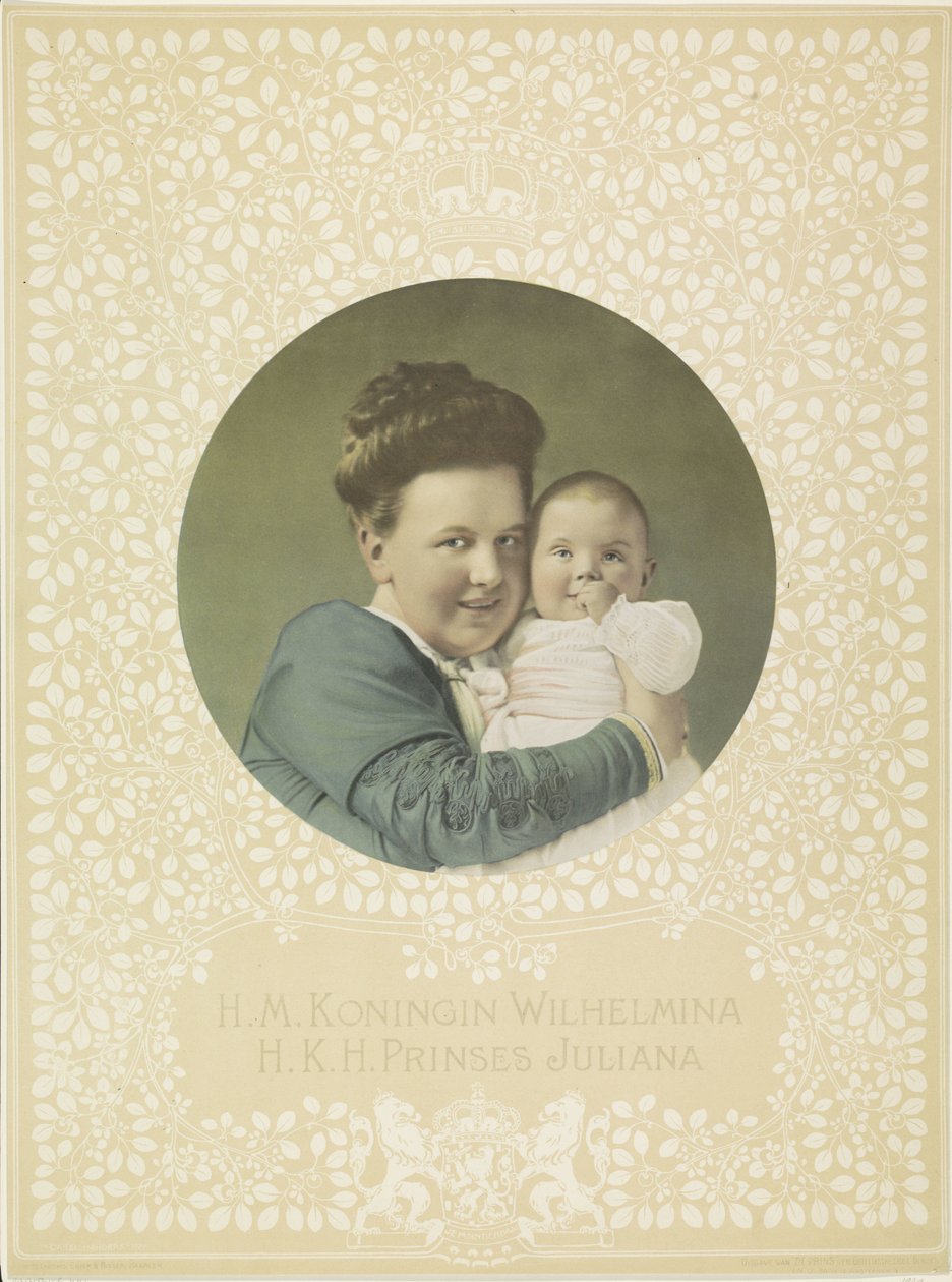 Wilhelmina holland királynő és Juliana holland királynő portréja alkotó: Anonymous