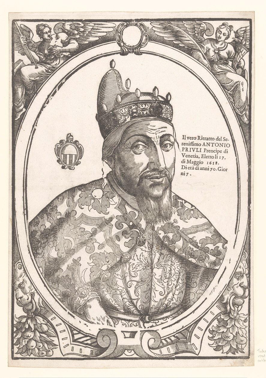 Antonio Priuli dózse portréja A legnyugodtabb Antonio Priuli (...) igazi portréja (cím a tárgyon) alkotó: Anonymous