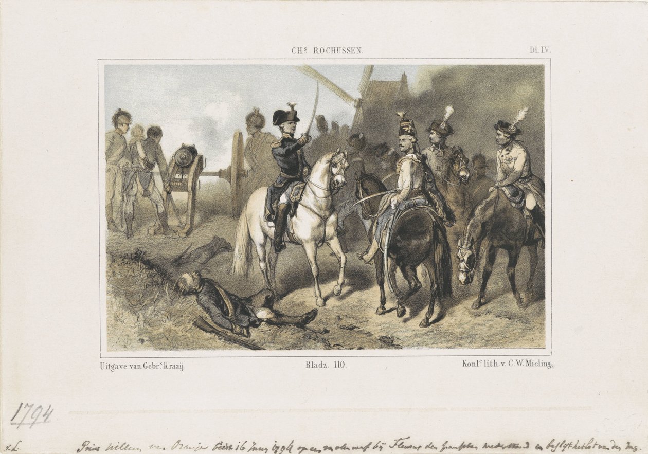 Vilmos herceg a fleurusi csatában, 1794 alkotó: Anonymous