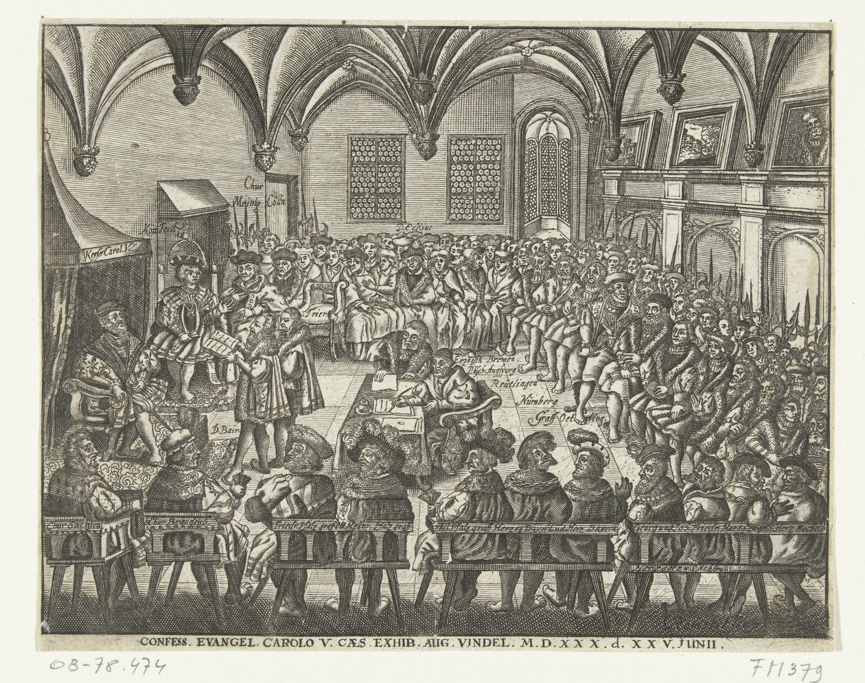 Augsburgi diéta, 1530 Gyónás. Evangélium. Carolo V. Caes. Kiállítás. augusztus Findel. M.D.XXX. d. XXV. Junii (cím a tárgyon) alkotó: Anonymous