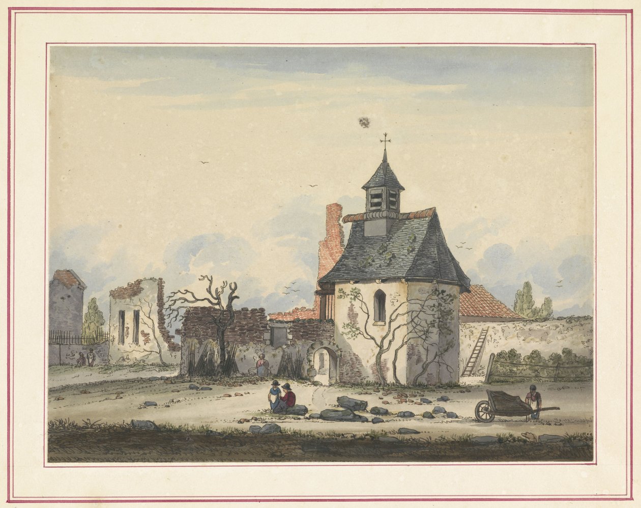 Hougoumont romja Hét tányér Waterlooról és környékéről (sorozat címe) alkotó: Anonymous