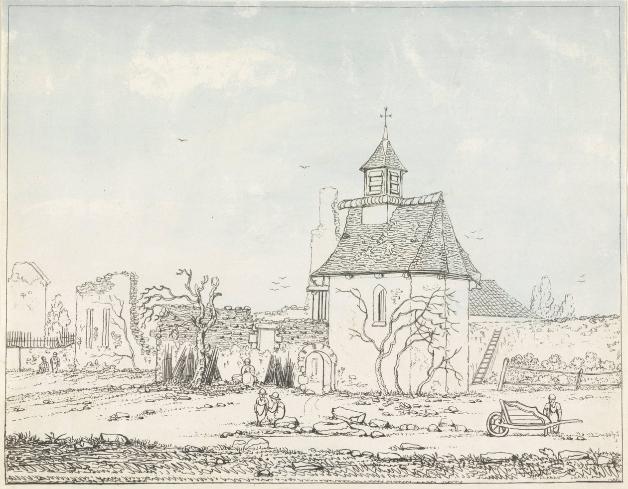 Hougoumont romjai Hét tányér Waterlooról és környékéről (sorozat címe) alkotó: Anonymous