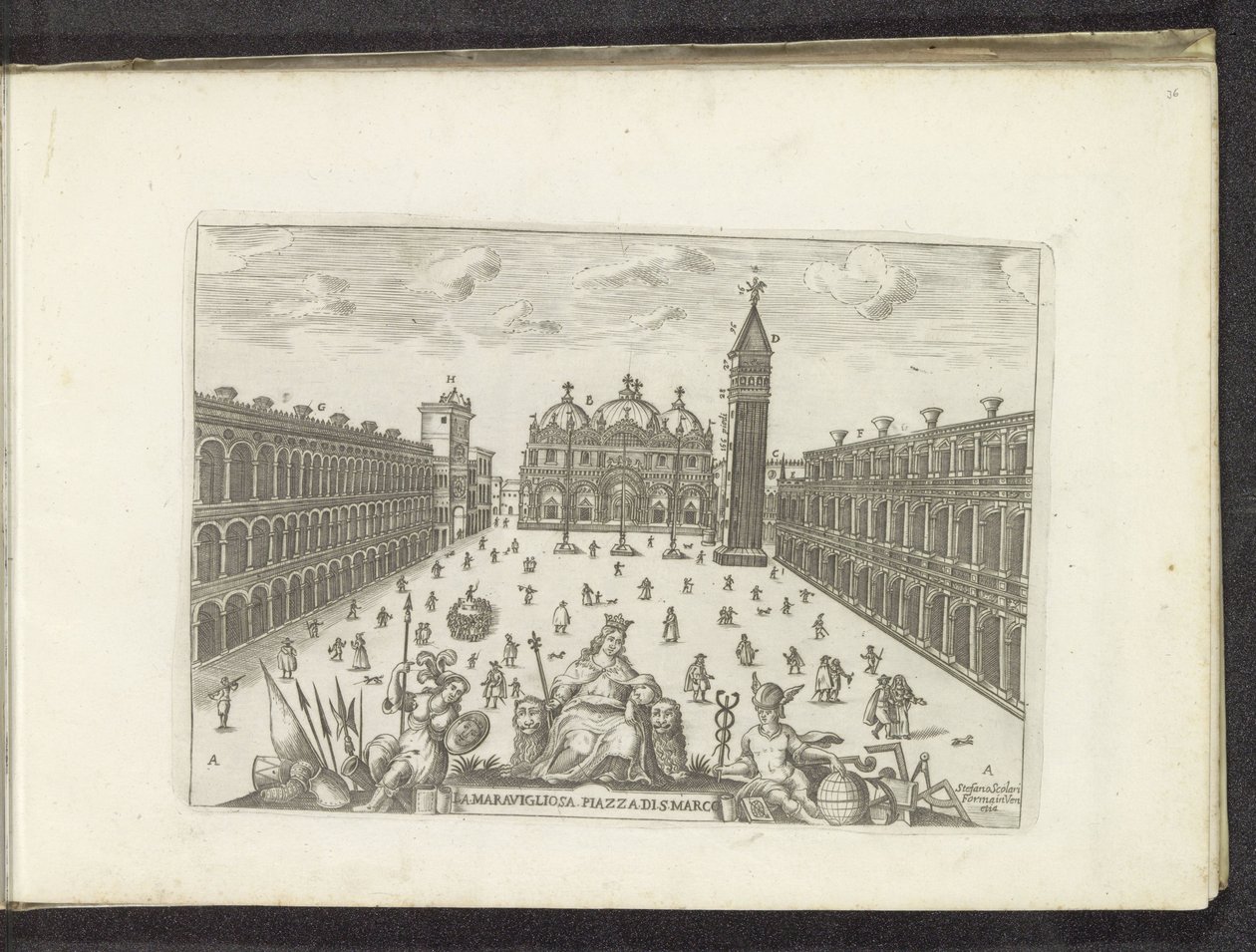 San Marcoplein Velencében A csodálatos Piazza di San Marco (cím a tárgyon) alkotó: Anonymous