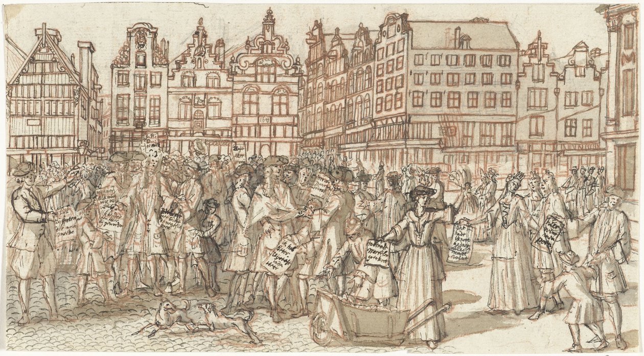 Hitelező és szegénység, 1720 A bolondság nagy jelenete (sorozat címe) alkotó: Anonymous