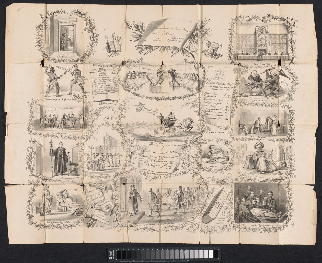 Rajzfilm Leideni diákalmanachban, 1865 alkotó: Anonymous