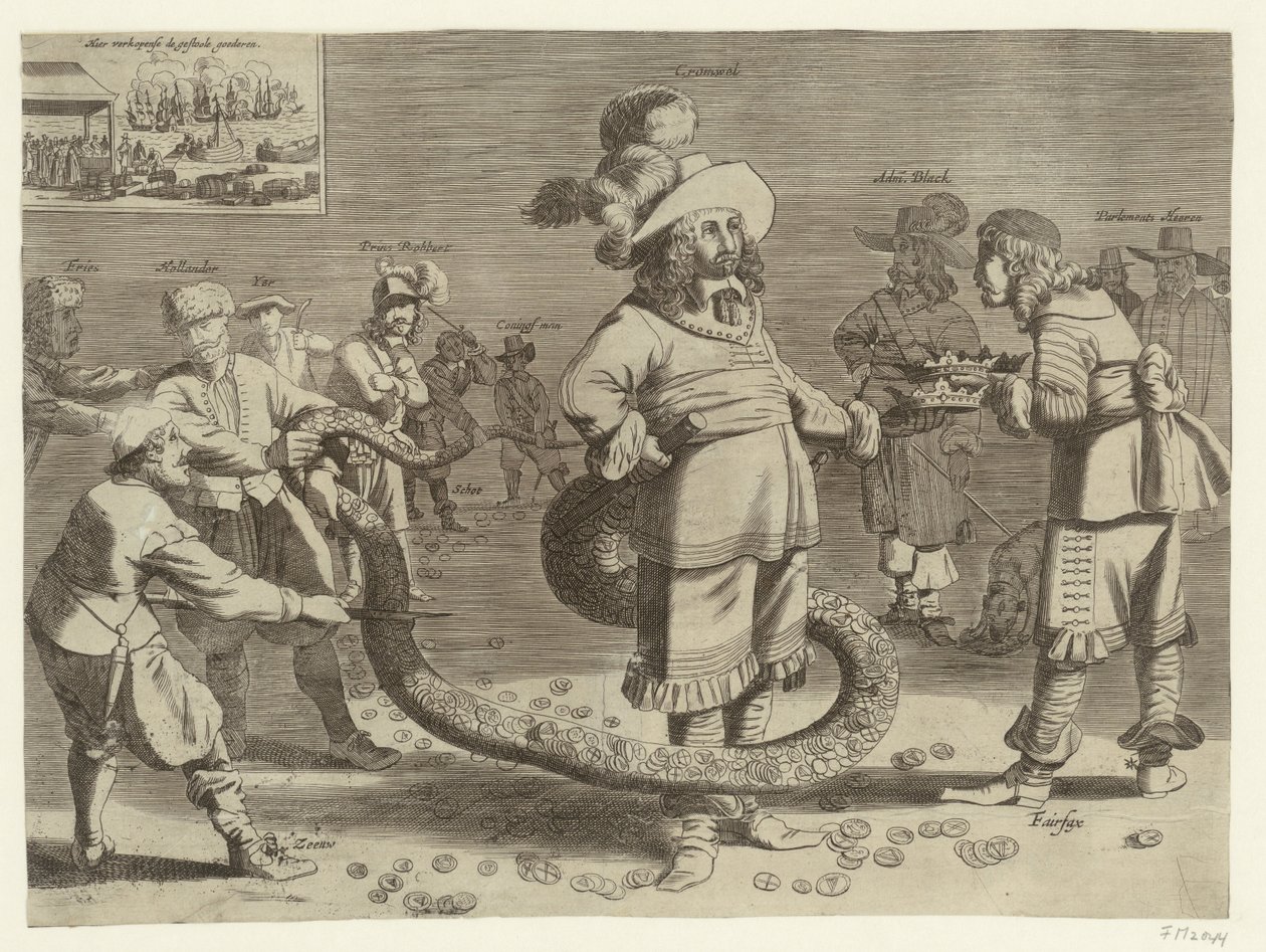 Rajzfilm Cromwellről, mint a förtelmes Tailmanről, 1652 alkotó: Anonymous