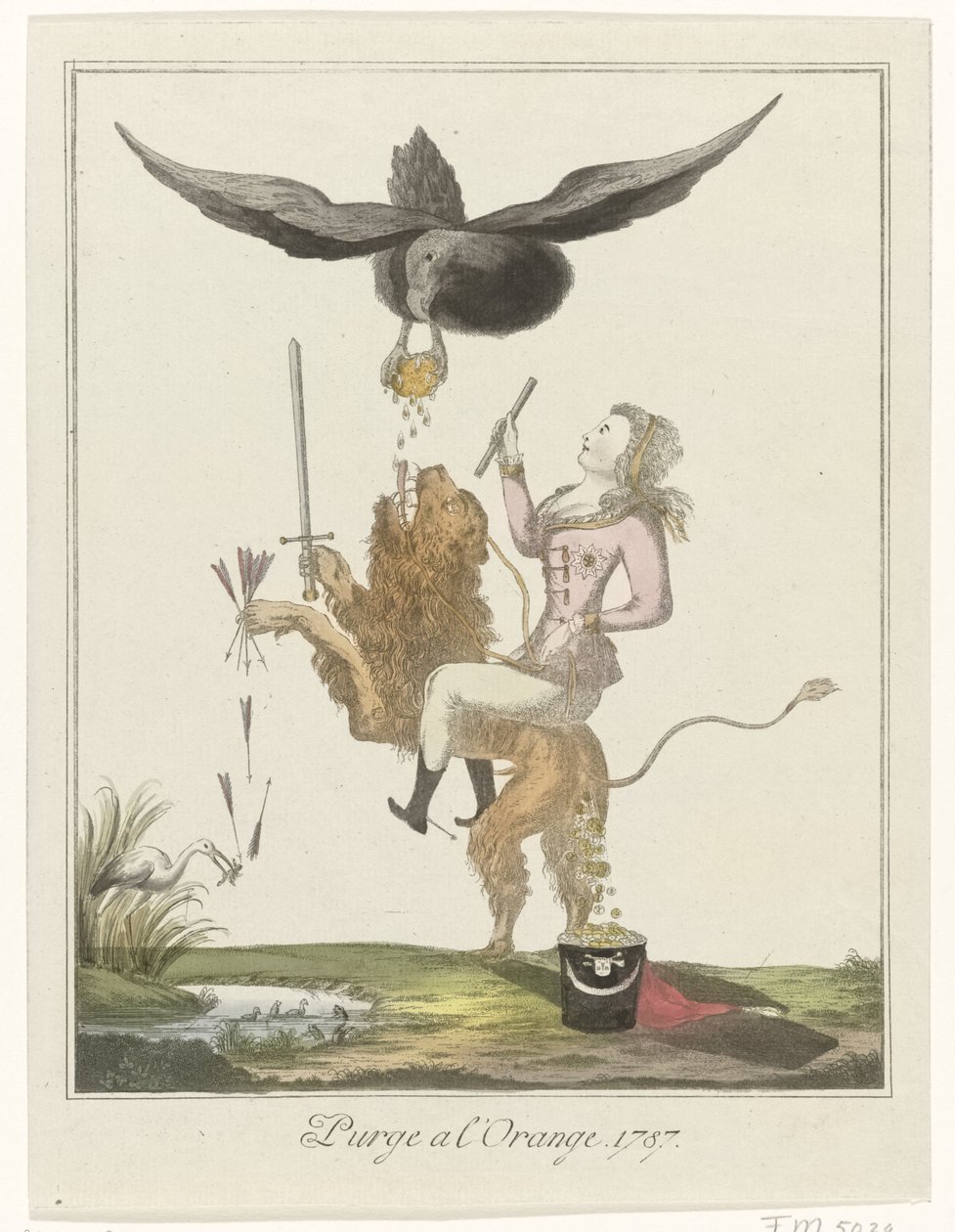 Karikatúra a holland fizetésről Poroszországnak, 1787 Tisztítsa meg a l