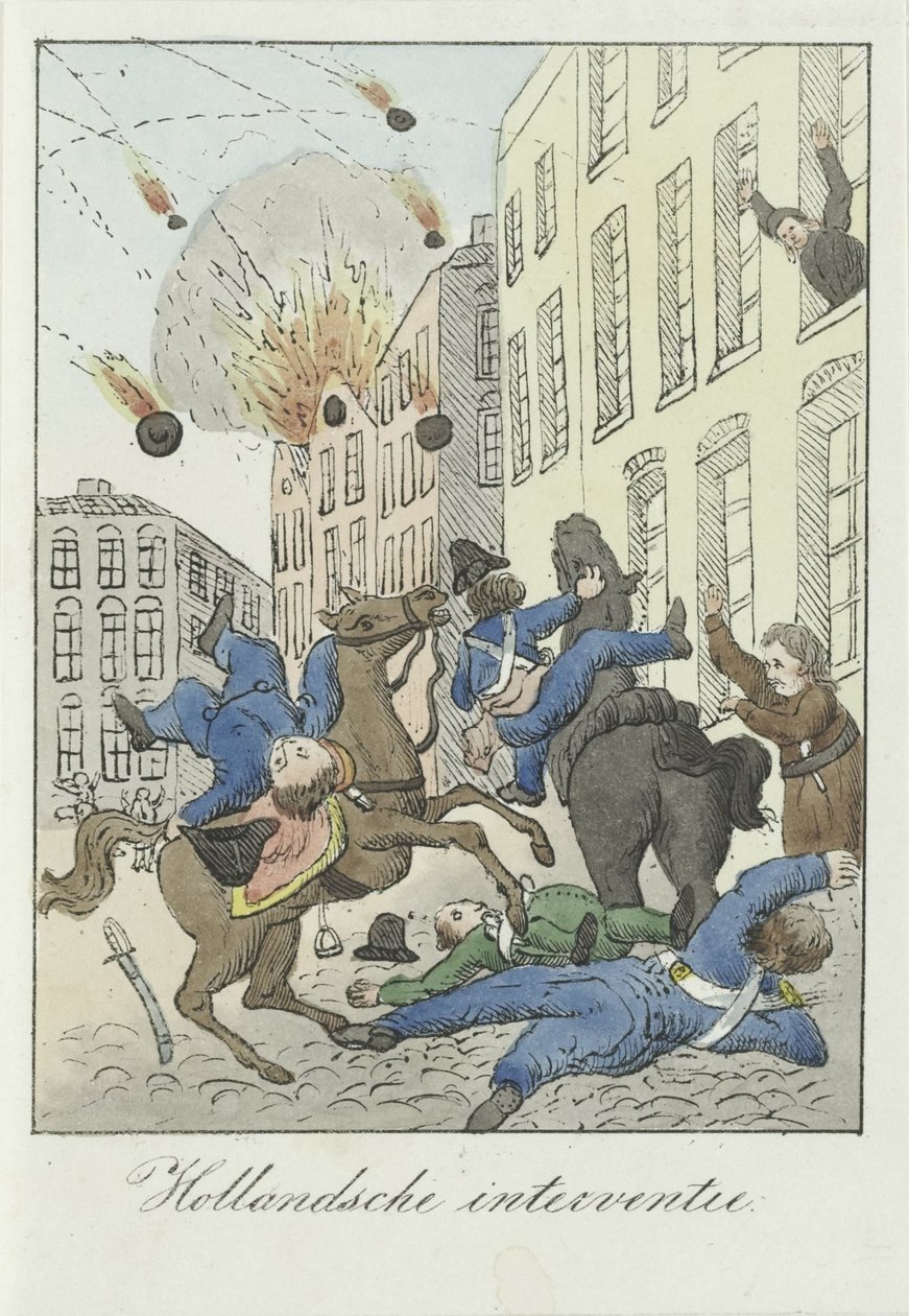 Karikatúra a holland beavatkozásról, 1831 Holland beavatkozás (cím az objektumon) alkotó: Anonymous