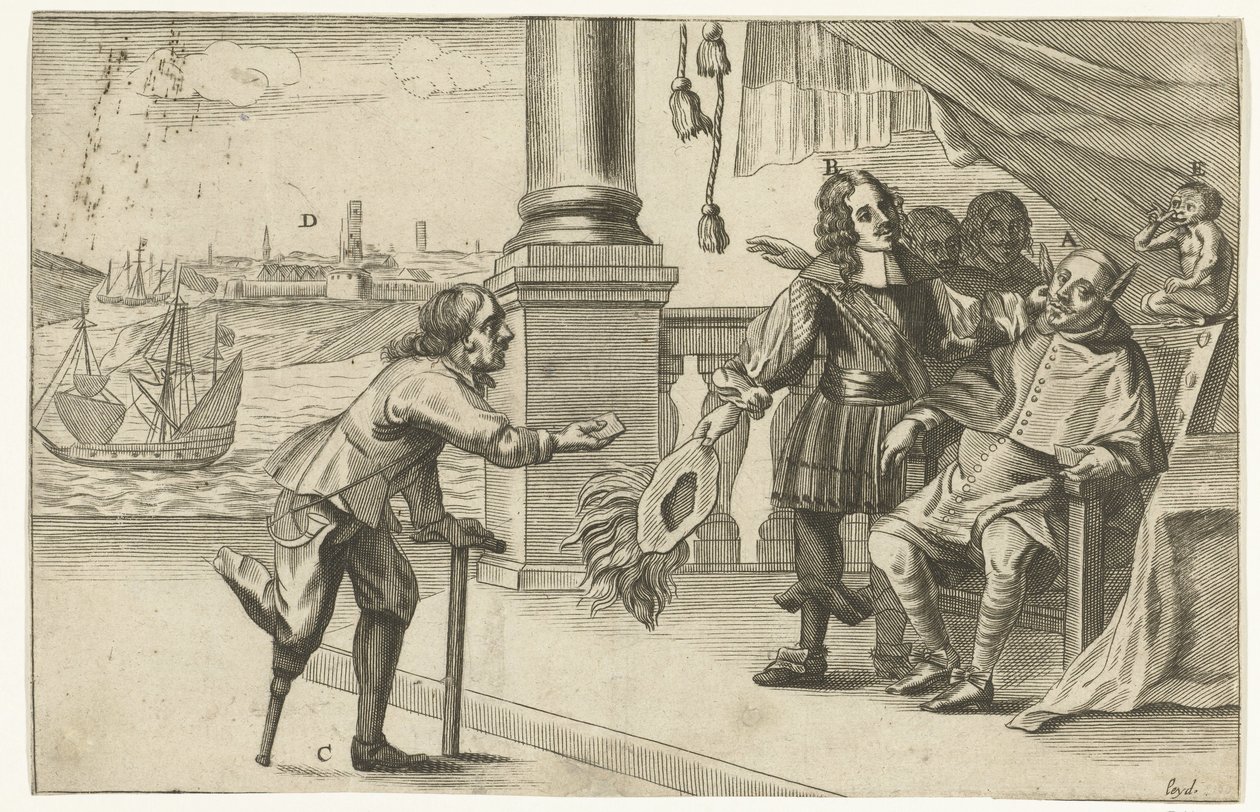 Karikatúra az Ostende elleni sikertelen támadásról, 1658 Ostenden párbeszéde (cím a tárgyon) alkotó: Anonymous