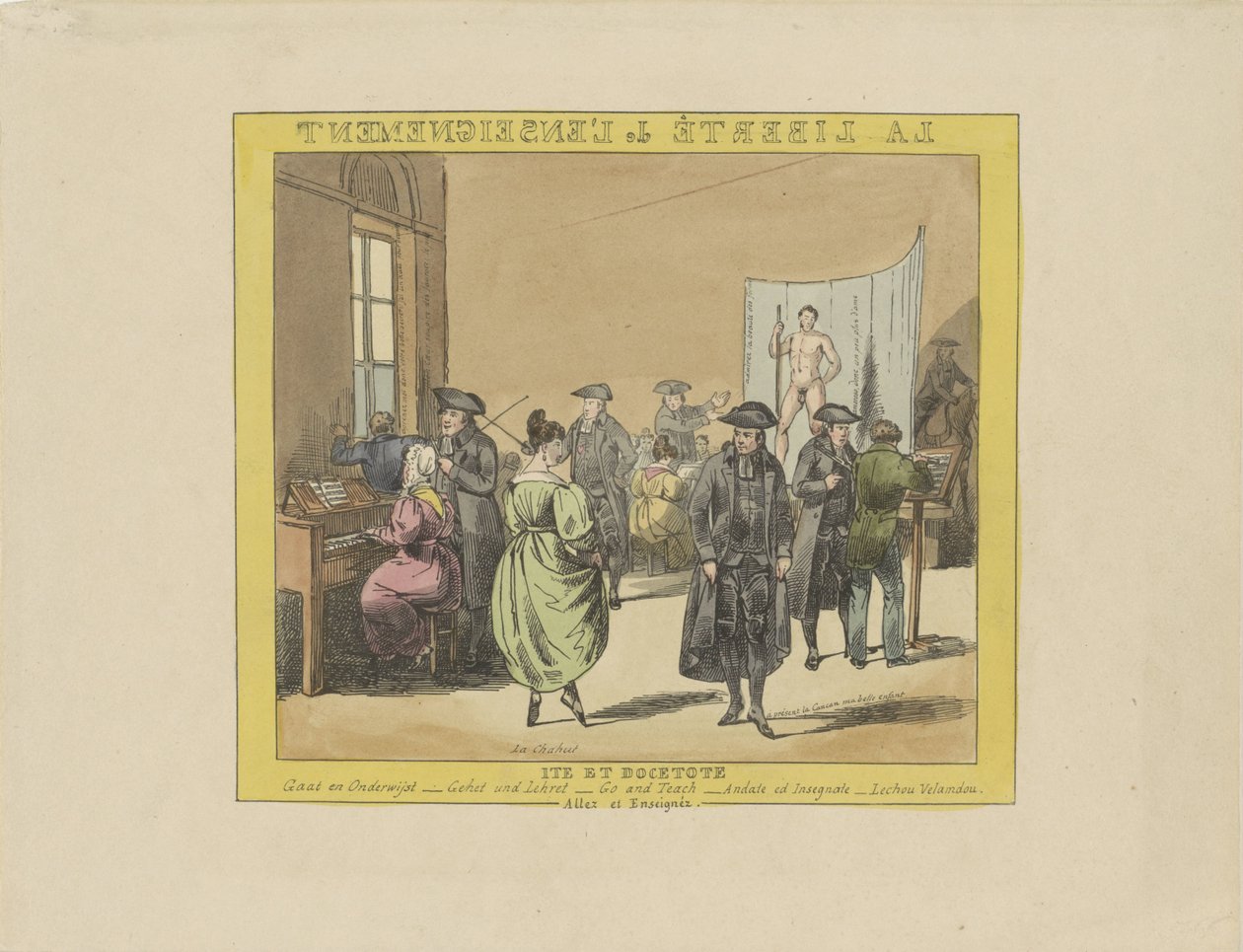 Karikatúra az oktatás szabadságáról, 1828 La liberté de l