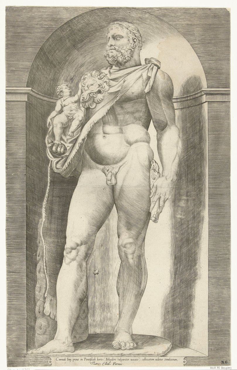 Commodus császár szobra, mint Herkules, Herkules és Telephos szobra alkotó: Anonymous