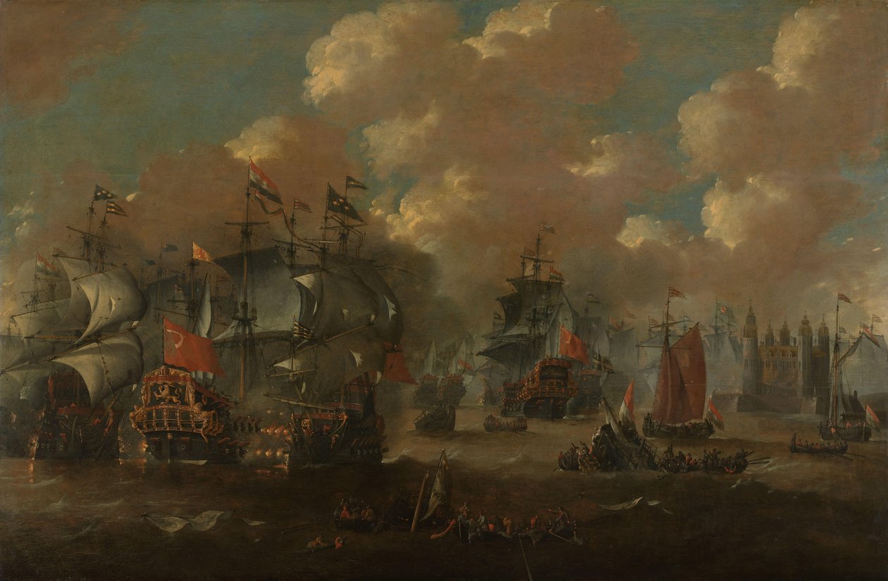 A hangi csata az Eendracht két svéd hadihajó részvételével, 1658 alkotó: Anonymous