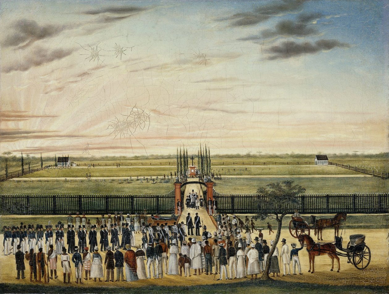 Joannes Vitus Janssen atya (1803-43) temetése Paramaribóban alkotó: Anonymous