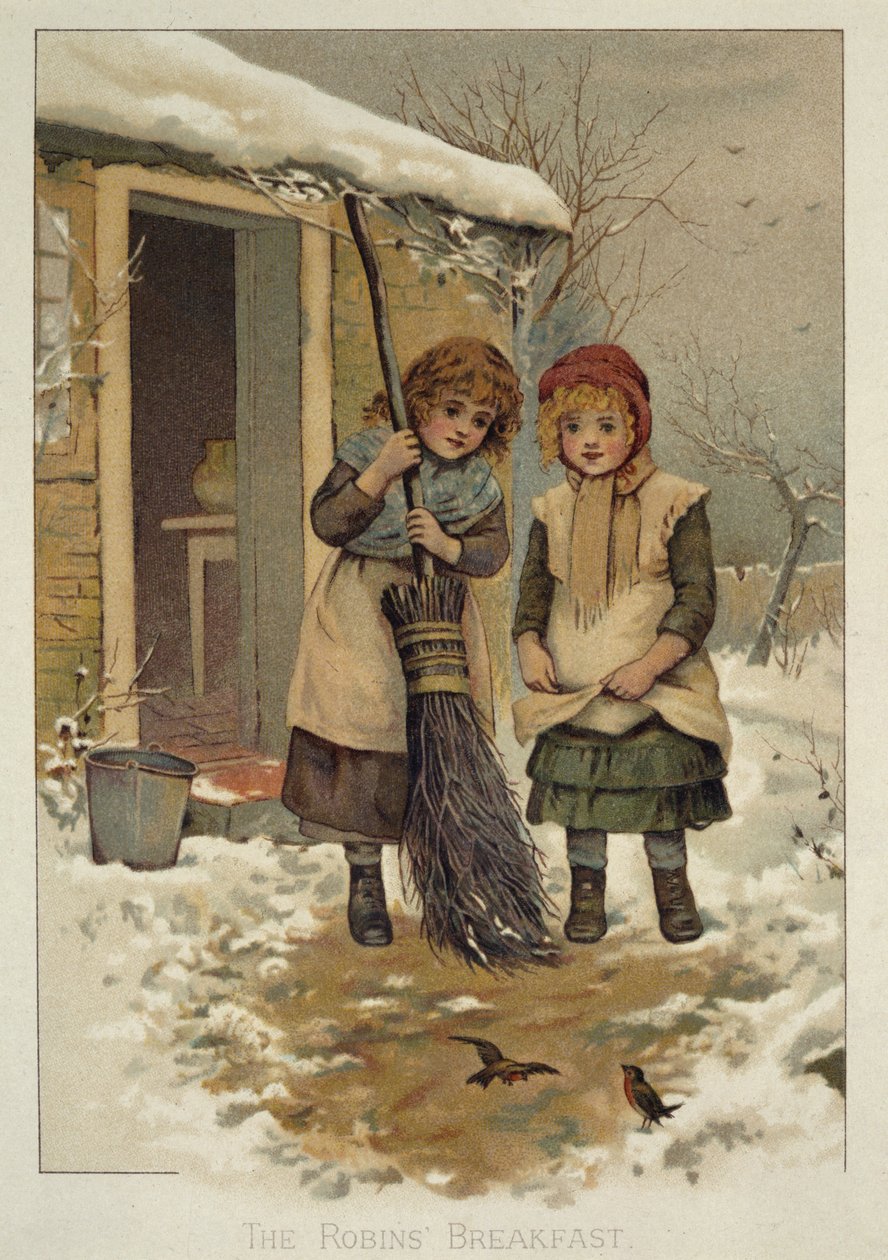 The Robins reggeli, viktoriánus illusztráció alkotó: Anonymous