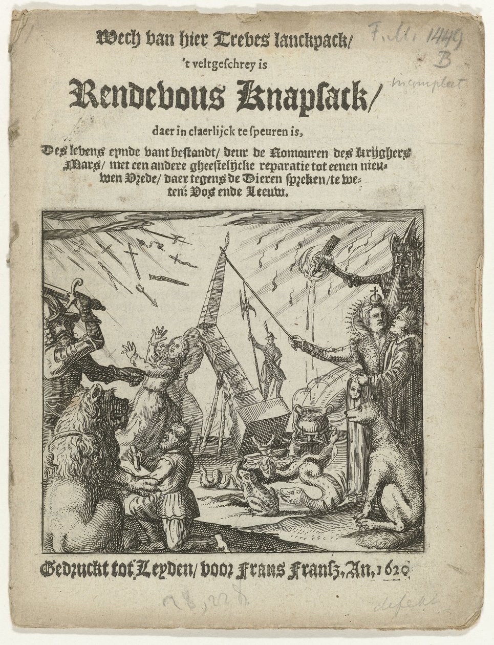 A füzet címlapja: Rendevous Knapsack, 1620 alkotó: Anonymous