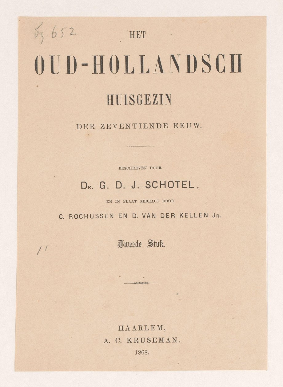 Címlap ehhez: Gillis Dyonisius Jacobus Schotel, The Old Dutch Household, Second Piece, 1868 alkotó: Anonymous