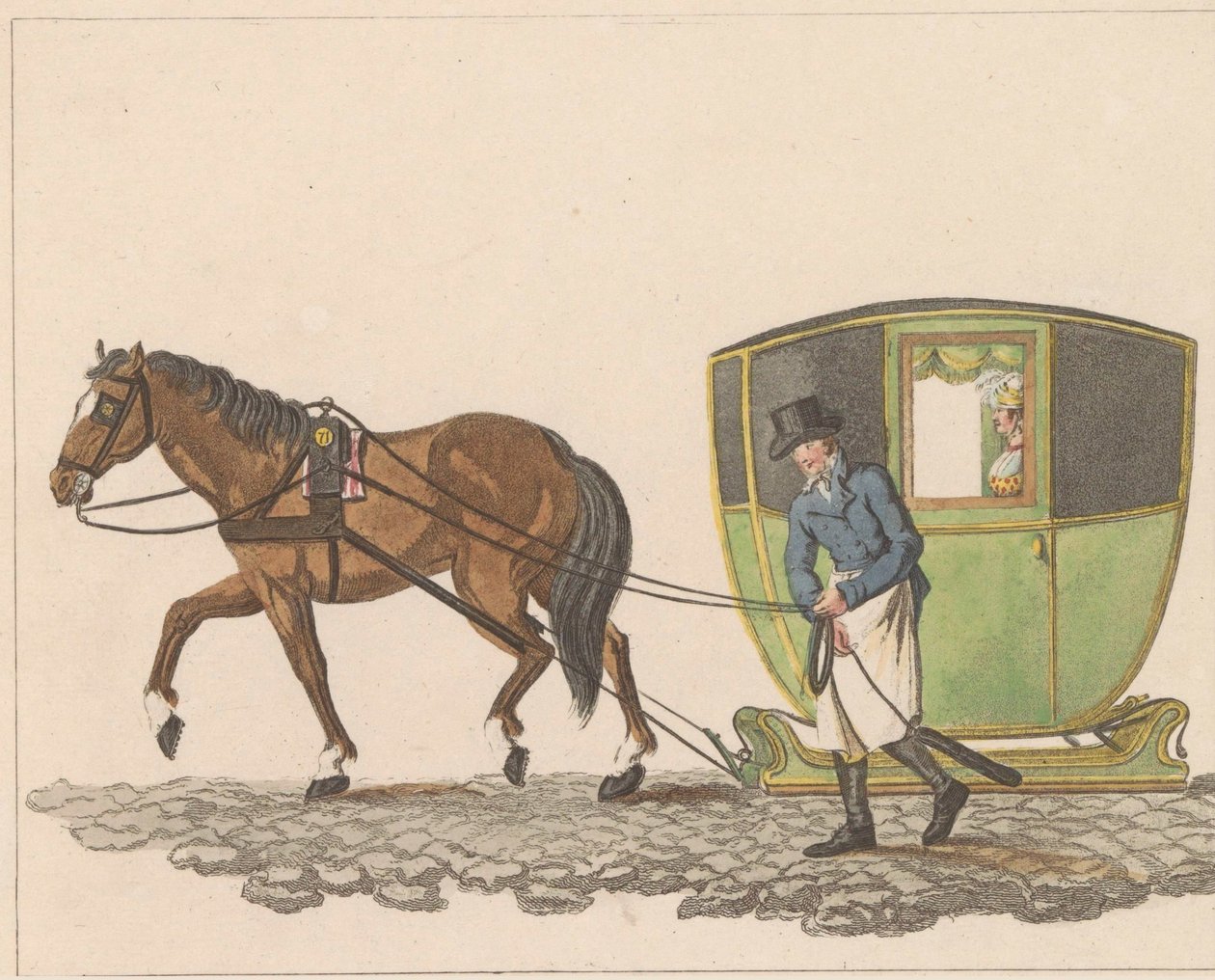 Toeslede, 1810-1825 Bérelt szán, konzerv Sleede vagy Slee néven (cím a tárgyon) alkotó: Anonymous