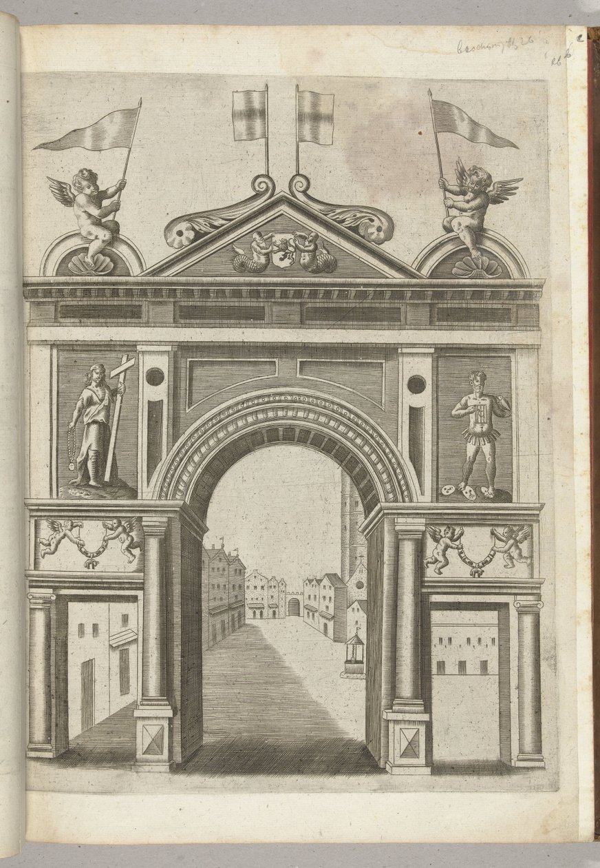 Diadalkapu allegorikus alakokkal és Putti az Aranygyapjú Rend láncával, 1594 alkotó: Anonymous