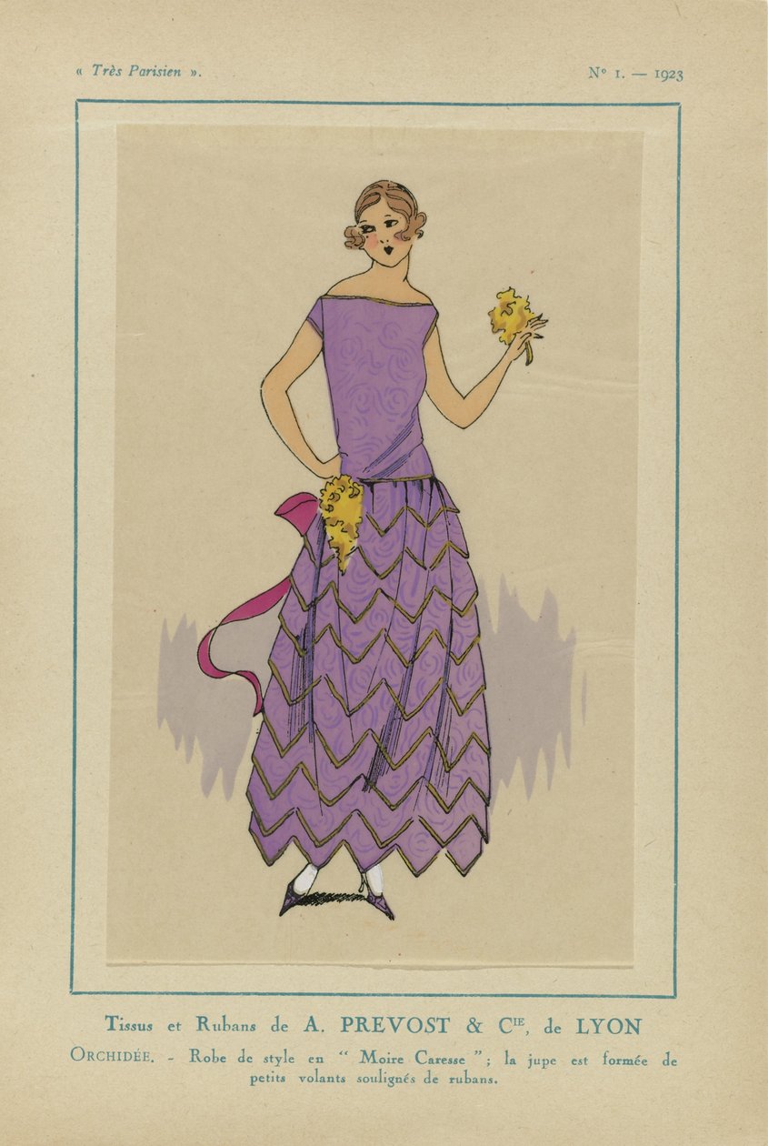 Nagyon párizsi, 1923, 1. sz.: A. PREVOST szövetei és szalagjai.... alkotó: Anonymous