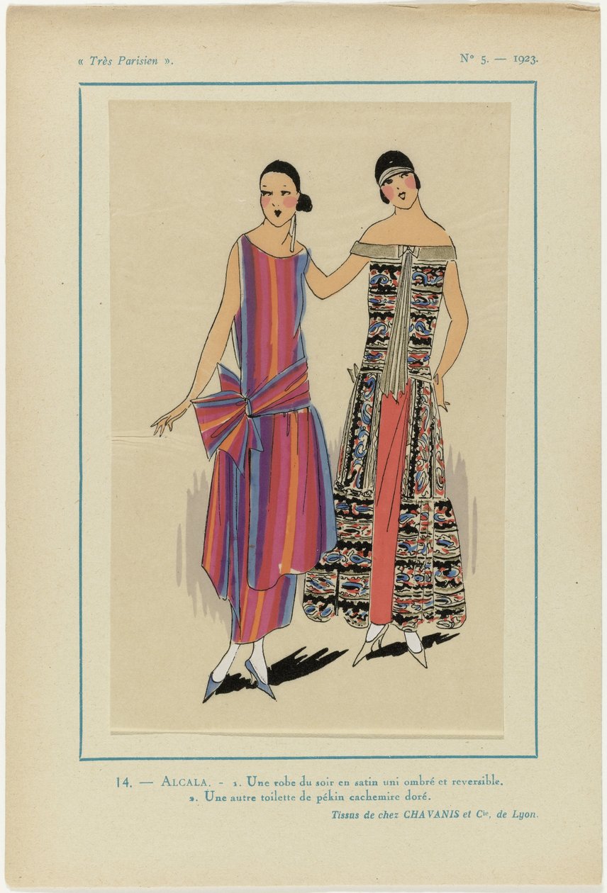 Nagyon párizsi, 1923, 5. sz.: 14.- ALCALA. - 1. Egy estélyi ruha... alkotó: Anonymous