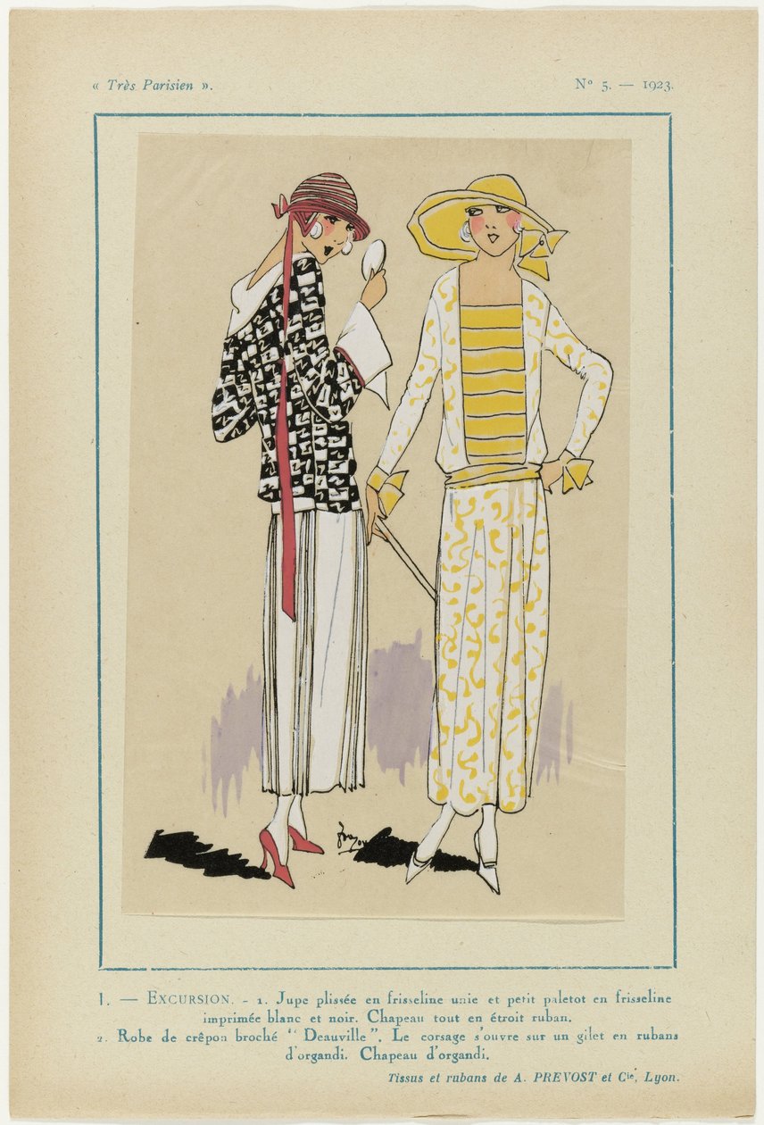 Nagyon párizsi, 1923, 5. sz.: 1. - KIRÁNDULÁS. - 1. Rakott szoknya... alkotó: Anonymous