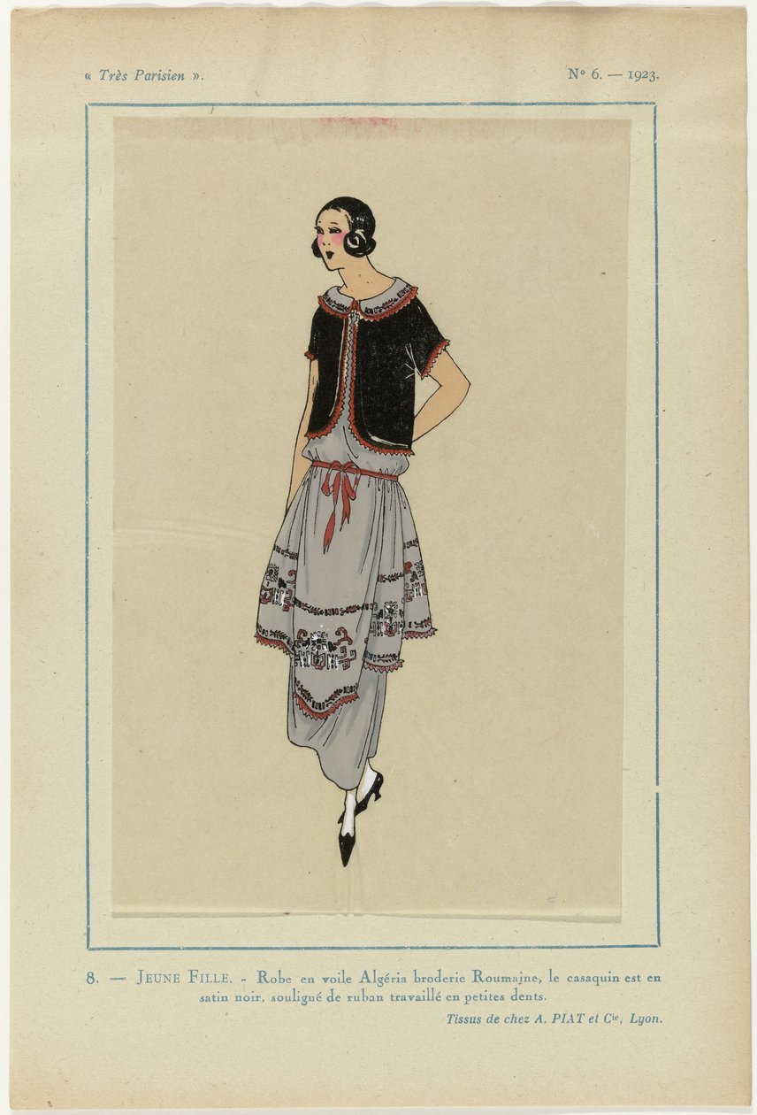 Nagyon párizsi, 1923, 6. sz.: 8. FIATAL LÁNY. - Algériai fátyolruha... alkotó: Anonymous